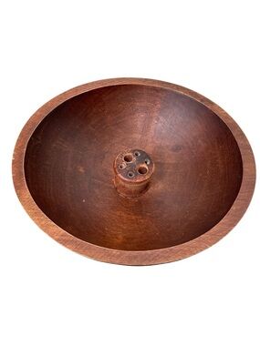 BARIBOCRAFT Vintage Handmade Wooden Nut Bowl